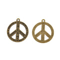 Zinc Alloy Peace Sign Charm Pendant No.979767 for DIY Necklace Bracelet Jewelry Making view 2