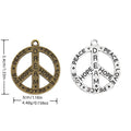 Zinc Alloy Peace Sign Charm Pendant No.979767 for DIY Necklace Bracelet Jewelry Making view 1