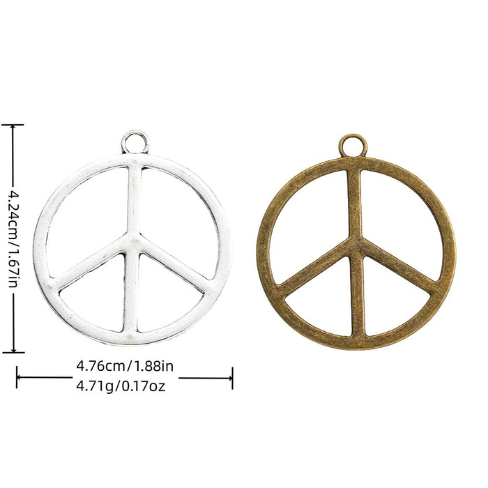 Zinc Alloy Peace Sign Charm Pendant No.819704 for DIY Necklace Bracelet Jewelry Making