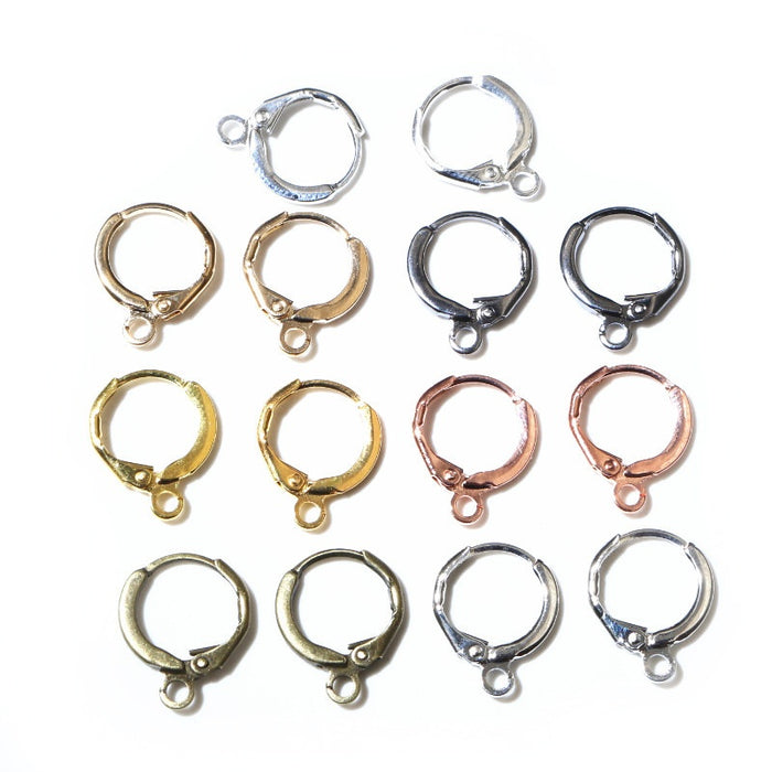 14x12mm Thickened Round French Leverback Ear Hooks DIY Handmade Earring Findings Accessories Earrings
