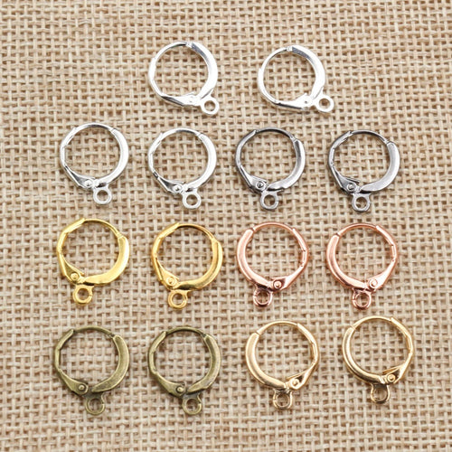 14x12mm Thickened Round French Leverback Ear Hooks DIY Handmade Earring Findings Accessories Earrings