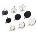 8/10/12mm Stainless Steel Stud Earring Gemstone Base Trays DIY Earring Accessories Without Backs 0.6g Stud Earrings view 2
