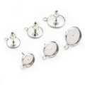 8/10/12mm Stainless Steel Stud Earring Gemstone Base Trays DIY Earring Accessories Without Backs 0.6g Stud Earrings view 4