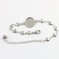 12-20mm Stainless Steel Heart Bracelet Tray For Glass Cabochon DIY Jewelry Setting Accessories 5g view 3