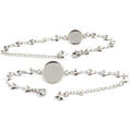 12-20mm Stainless Steel Heart Bracelet Tray For Glass Cabochon DIY Jewelry Setting Accessories 5g view 5