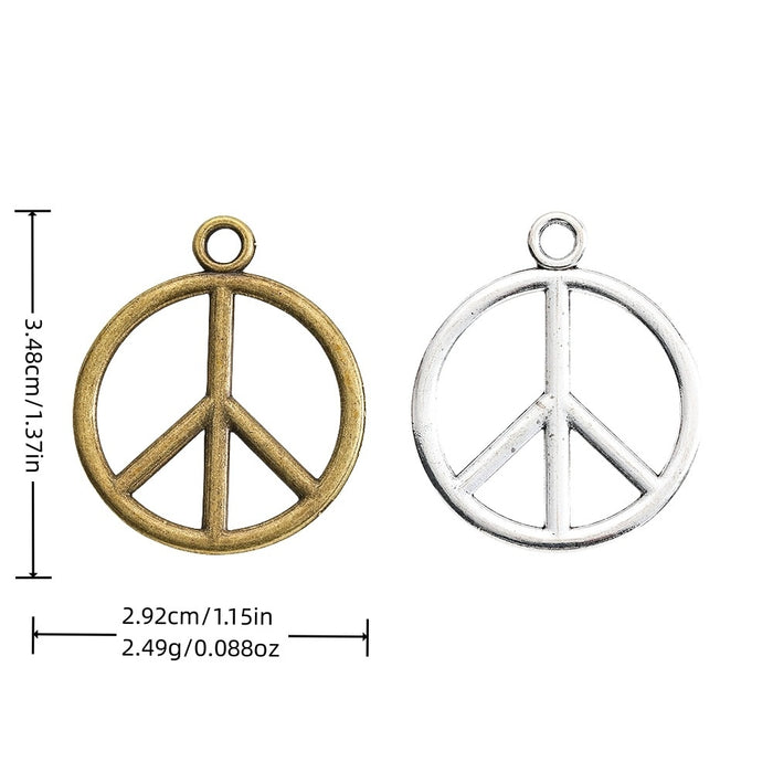 Zinc Alloy Peace Sign Charm Pendant No.322981 for DIY Necklace Bracelet Jewelry Making