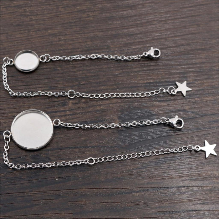 12-20mm Inner Diameter Stainless Steel Bracelet Cabochon Base Tray For DIY Jewelry Accessories