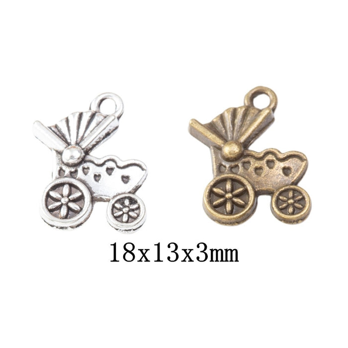 Zinc Alloy Baby Stroller Charm Pendant for DIY Necklace Bracelet Jewelry Making