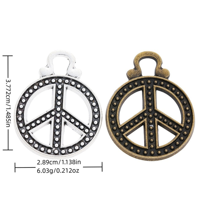 Zinc Alloy Peace Sign Charm Pendant No.721205 for DIY Necklace Bracelet Jewelry Making