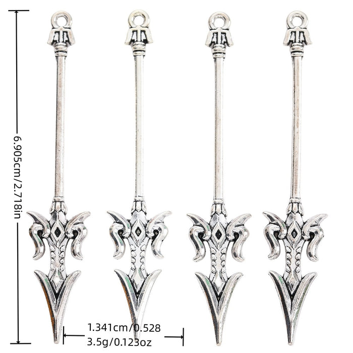 Antique Silver Zinc Alloy Weapon Charm Pendant No.833102 for DIY Necklace Bracelet Jewelry Making