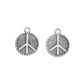 Zinc Alloy Peace Sign Charm Pendant for DIY Necklace Bracelet Jewelry Making view 3