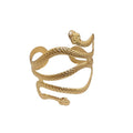 Minimalist Light Luxury Alloy Double Headed Snake Wrap Bangle For Women view 5