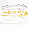 12mm Stainless Steel Five-Tray Bracelet Cabochon Base Settings For DIY Jewelry Accessories view 1