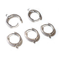 15mm Round Zircon Inlaid Earring Clasps With Loop DIY Jewelry Accessories 1.2g Earrings view 4