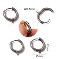 15mm Round Zircon Inlaid Earring Clasps With Loop DIY Jewelry Accessories 1.2g Earrings view 2