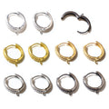 15mm Round Zircon Inlaid Earring Clasps With Loop DIY Jewelry Accessories 1.2g Earrings view 5
