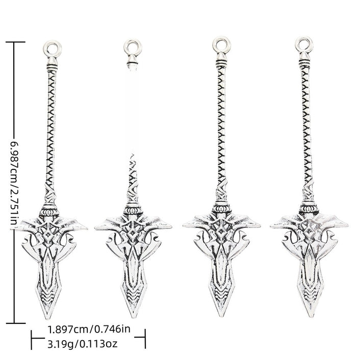 Antique Silver Zinc Alloy Weapon Charm Pendant No.136529 for DIY Necklace Bracelet Jewelry Making