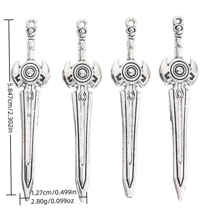 Antique Silver Zinc Alloy Weapon Charm Pendant No.860282 for DIY Necklace Bracelet Jewelry Making