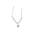 French Court Style Glass Moonstone Pearl Geometric Square Choker Necklace For Women view 5