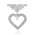 Alloy Rhinestone Hollow Heart Drop Brooch Pin For Formal Wear view 5