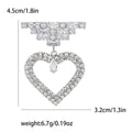 Alloy Rhinestone Hollow Heart Drop Brooch Pin For Formal Wear view 6