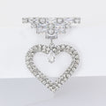 Alloy Rhinestone Hollow Heart Drop Brooch Pin For Formal Wear view 2