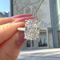 Light Luxury Minimalist Thin Rectangle Ring Super Sparkling Statement Index Finger Jewelry view 1