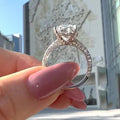 Light Luxury Minimalist Thin Rectangle Ring Super Sparkling Statement Index Finger Jewelry view 3