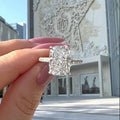Light Luxury Minimalist Thin Rectangle Ring Super Sparkling Statement Index Finger Jewelry view 2