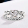 European American Square Couple Rings, Niche Light Luxury Fashion Matching Band Set view 3
