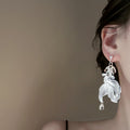New Chinese Style Copper Koi Goldfish Stud Earrings With Silver Pins, Trendy Animal Jewelry view 3