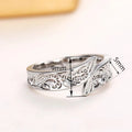 European American Metallic Feather Ring Hip Hop Trendy Vintage Adjustable Unisex Finger Jewelry view 4