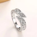 European American Metallic Feather Ring Hip Hop Trendy Vintage Adjustable Unisex Finger Jewelry view 3
