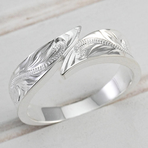 European American Metallic Feather Ring Hip Hop Trendy Vintage Adjustable Unisex Finger Jewelry