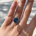 Square Four Prong Imitation Topaz Ring For Women European Luxury Versatile Finger Jewelry view 2