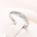 Japanese Light Luxury Micro Pave Ring, Fashion Couple Style Daily Commuter Finger Ring view 6