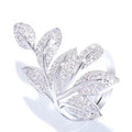 Fashion Leaf Decor Zircon Statement Ring For Women, Floral Index Finger Jewelry view 5