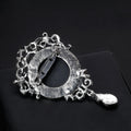 Blue Silver Tone Woman Portrait Crystal Metal Brooch Pin 2 x 5 cm view 5