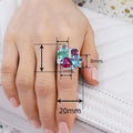 Geometric Oval Colorful Polygon Ring For Women, Creative Hip Hop Statement Index Finger Jewelry view 3