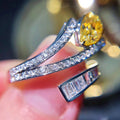 Light Luxury Open Water Drop Ring For Women, Micro Pave Elegant Index Finger Fashion Jewelry view 3