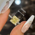 European American Square Sugar Ring For Women, Korean Drama Princess Style Fashion Jewelry view 4