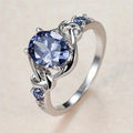 Purple Oval Zircon Princess Ring For Women European Style Wrapped Statement Jewelry view 3