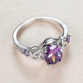 Purple Oval Zircon Princess Ring For Women European Style Wrapped Statement Jewelry view 4