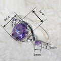 Purple Oval Zircon Princess Ring For Women European Style Wrapped Statement Jewelry view 5