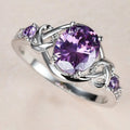 Purple Oval Zircon Princess Ring For Women European Style Wrapped Statement Jewelry view 1