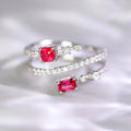 Trendy Double Head Open Ring For Women, European American Fashion Adjustable Tail Finger Jewelry view 1