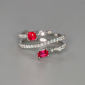 Trendy Double Head Open Ring For Women, European American Fashion Adjustable Tail Finger Jewelry view 2