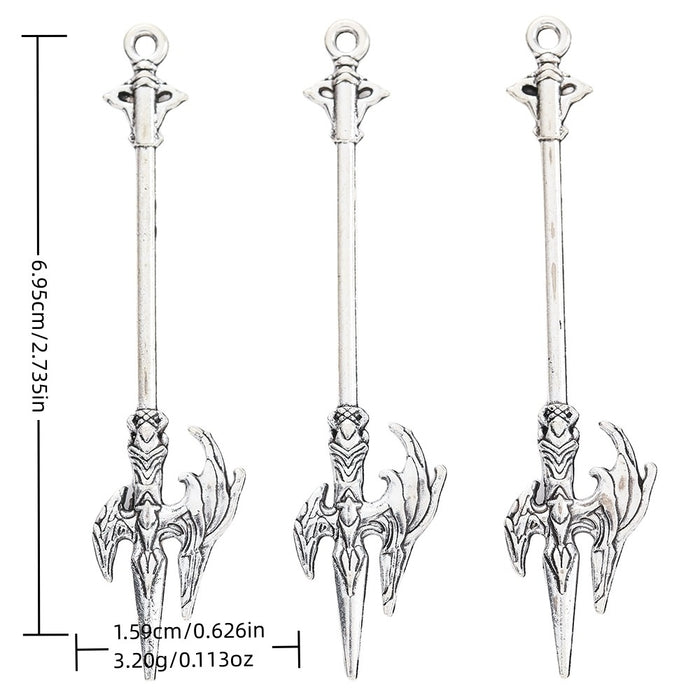 Antique Silver Zinc Alloy Weapon Charm Pendant No.823131 for DIY Necklace Bracelet Jewelry Making