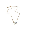 Real Gold Plated Zircon Butterfly Pendant Sweet Princess Style Collarbone Necklace view 5
