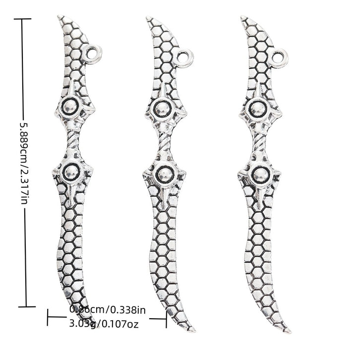 Antique Silver Zinc Alloy Weapon Charm Pendant No.638347 for DIY Necklace Bracelet Jewelry Making